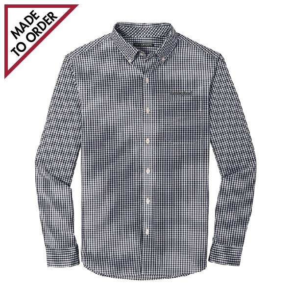 Men's Long Sleeve Gingham Easy Care Shirt (S654)