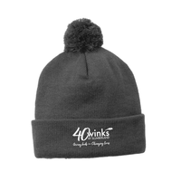 40 Winks - Solid Pom Pom Beanie - Iron Grey (STC37)